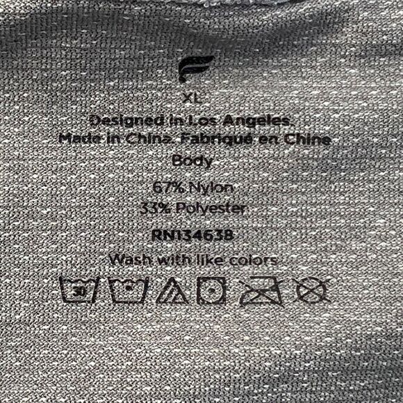 Fabletics Size X-Large Gray Training Day Shirt Athletic Running Stretch Workout - Picture 4 of 6